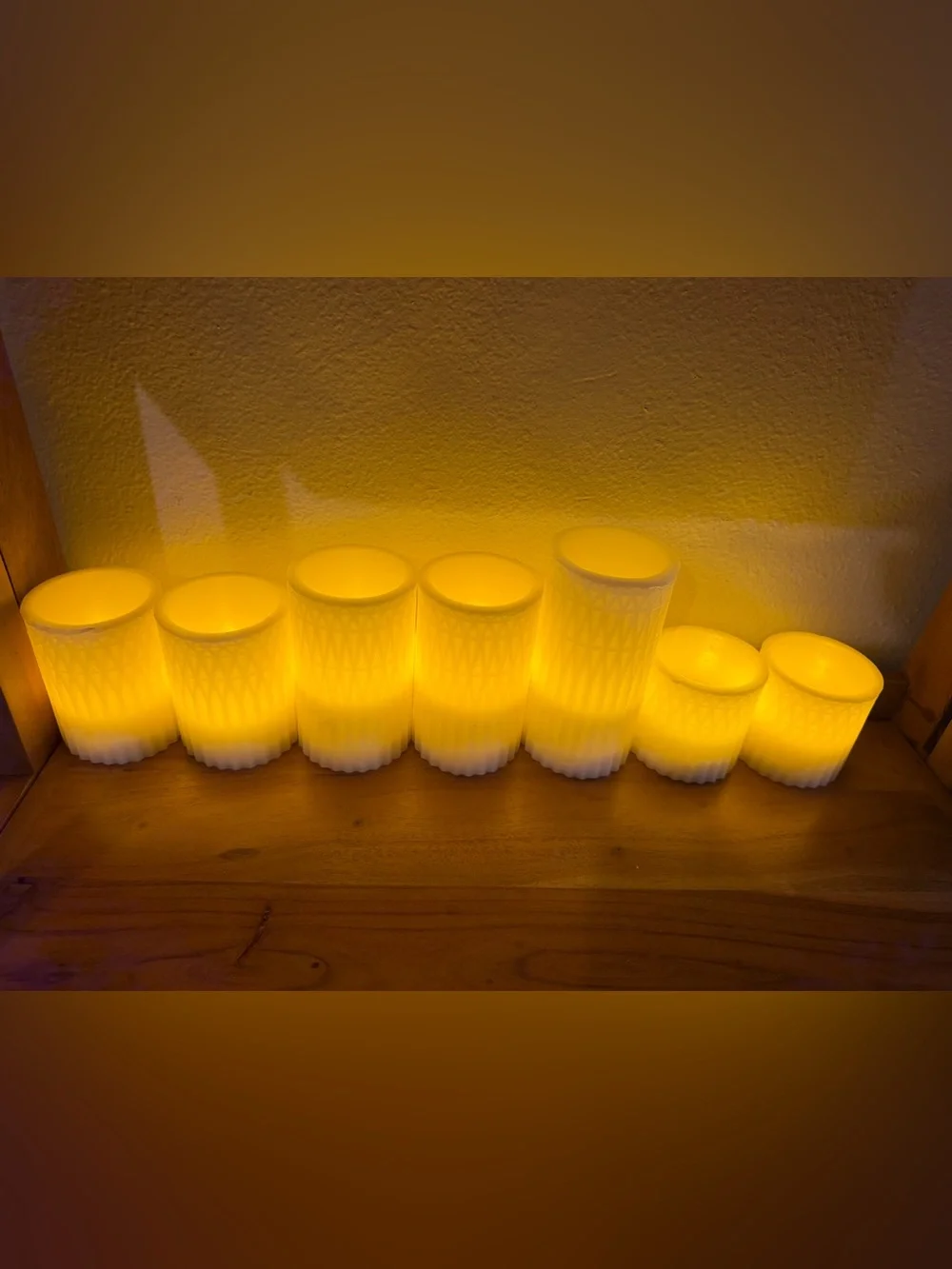 Set of 7 Unbranded Flameless LED Pillar Candles - Like New